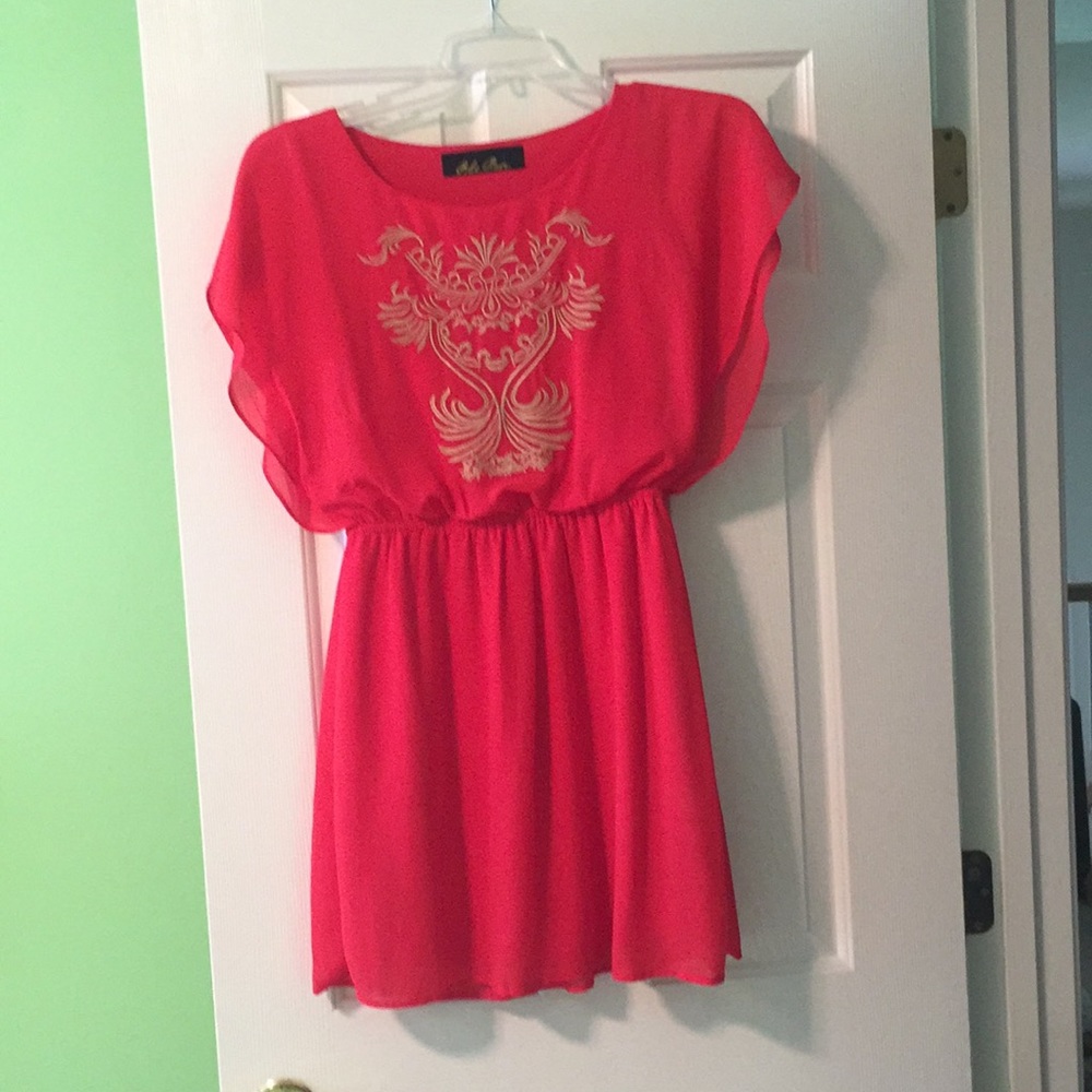 Coral pink dress